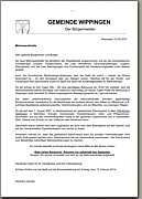 Brief des Bürgermeisters vom 10.02.2015