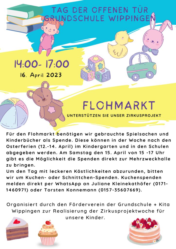 Flyer Tag der Offenen Tür Grundschule Wippingen 04/2023